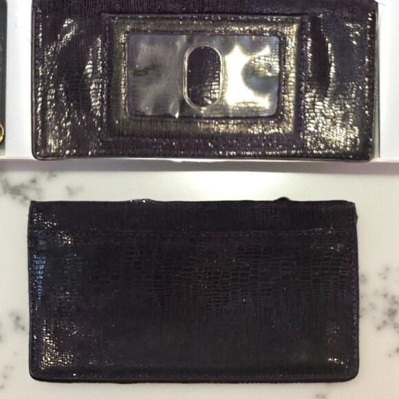 Wilsons Leather Deep Purple Slim Wallet Checkbook EUC - Picture 4 of 4